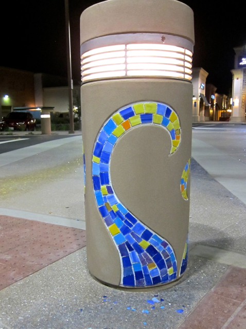 The bollards look great lit up at night!