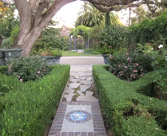 Flowers & Fruits - Four glass garden insets depicting plants from this clients garden