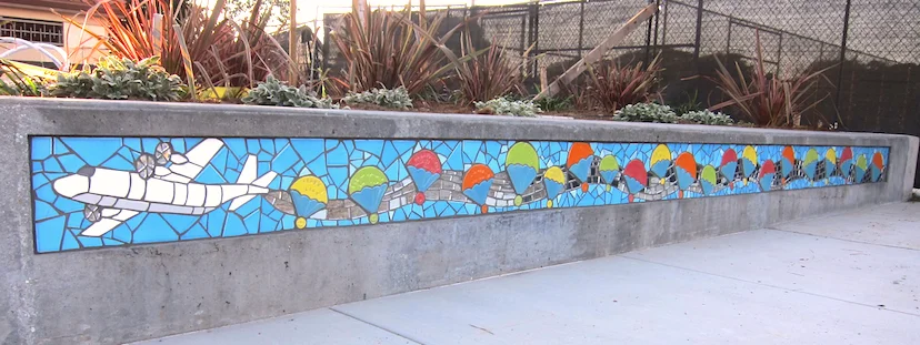 Flight Seat Walls: Honors over 20 mid-level donors to Larsen Park renovation with custom tiles