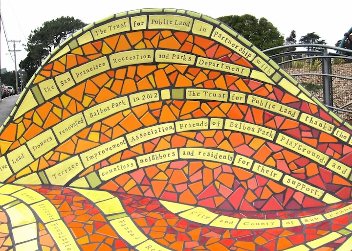 Balboa Park donor recognition sculpture - detail