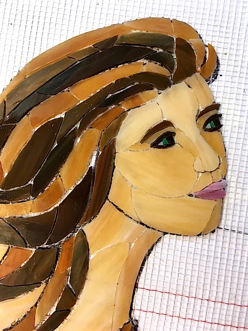 Here's the face before grout.
