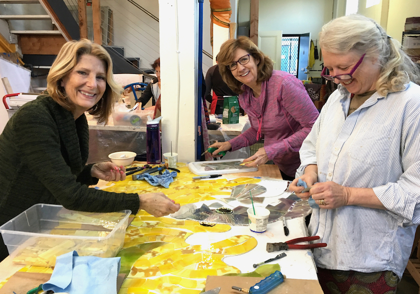 Emily Jiuliano, Glynnis Kaye and Denise Hart saving the day on our jamming deadline