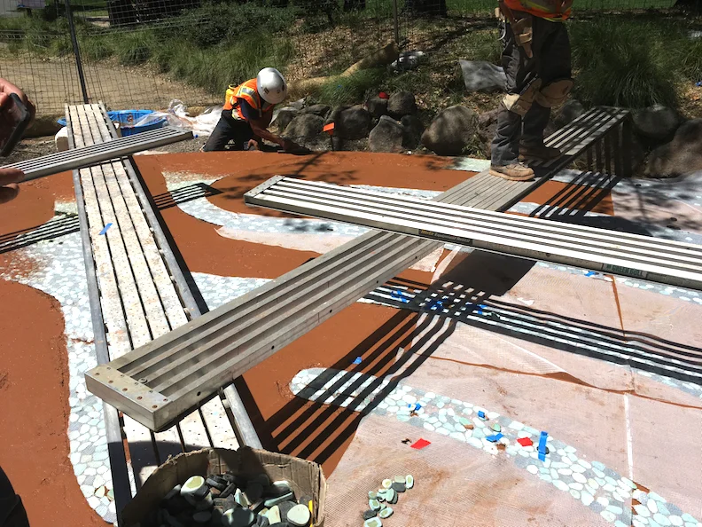Wonderful maze of scaffolding planks