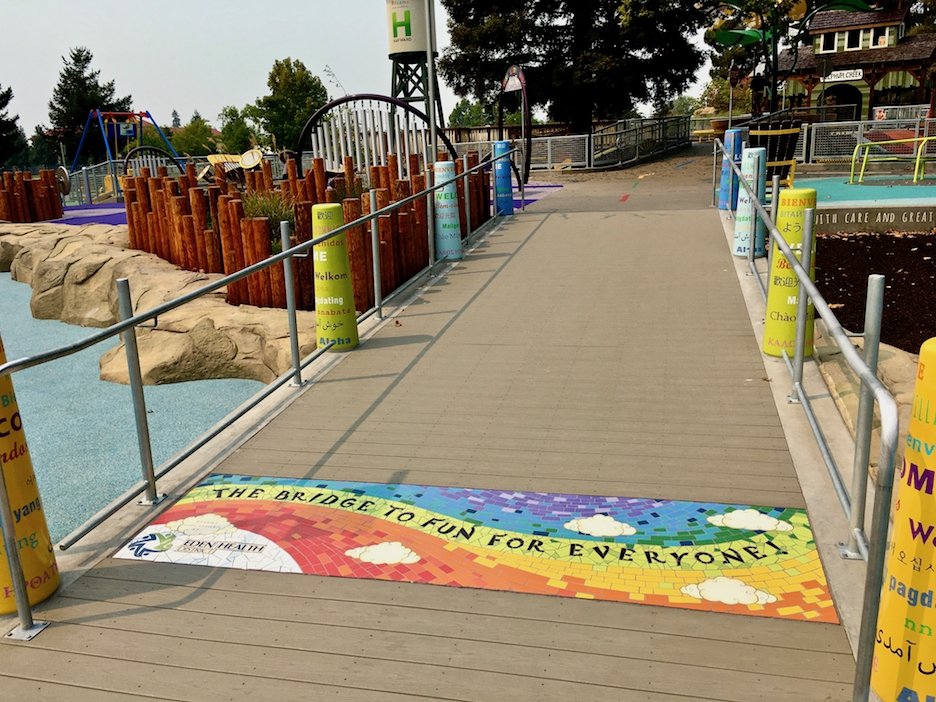 Entry mosaic for Mia's Dream Come True Playground, Hayward, CA