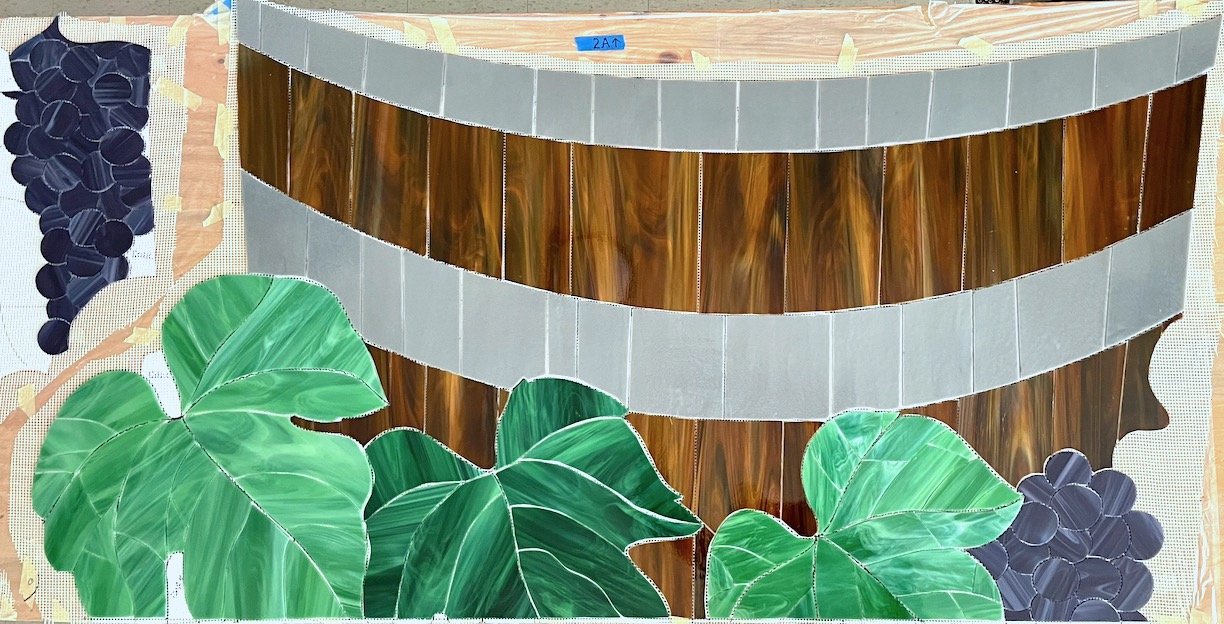 The mosaic wine barrel is one of our favorite parts!