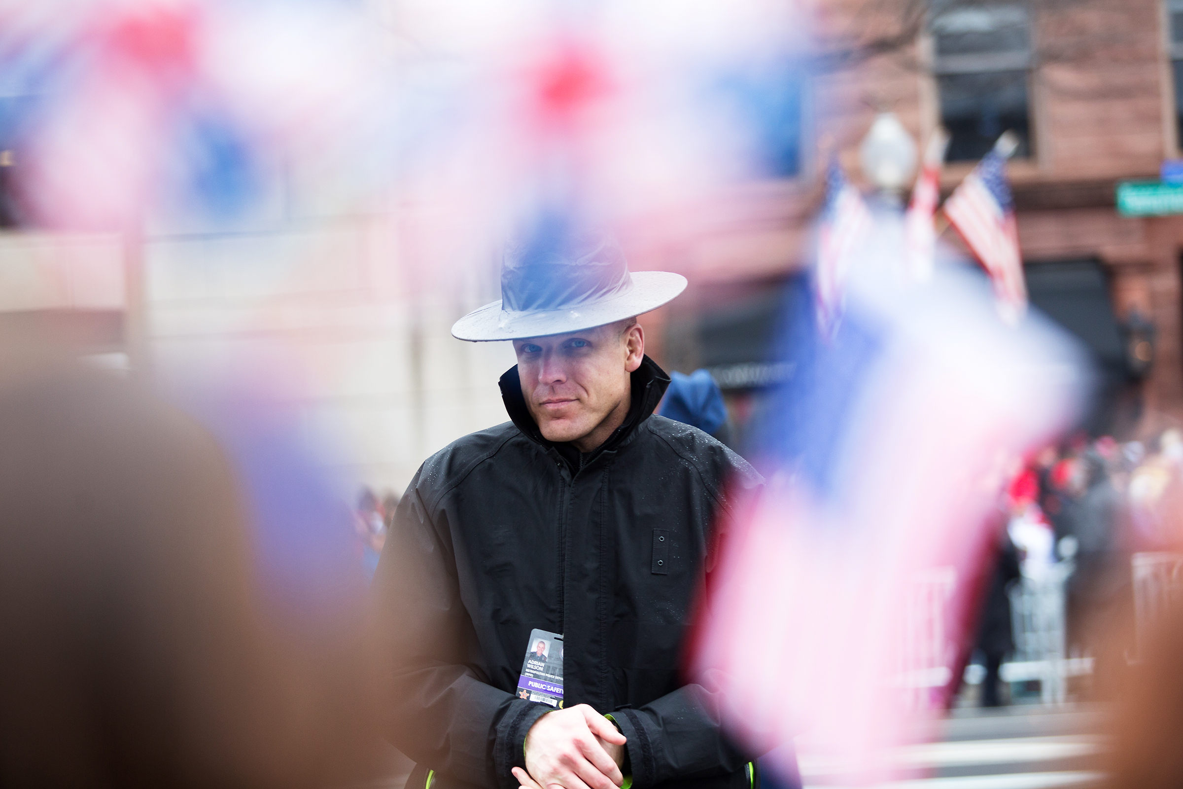 Adrian Wilson at his post on Inauguration Day. Law enforcement officials from all over the country lined Pennsylvania Avenue in Washington D.C. during the Inaugural Parade. 