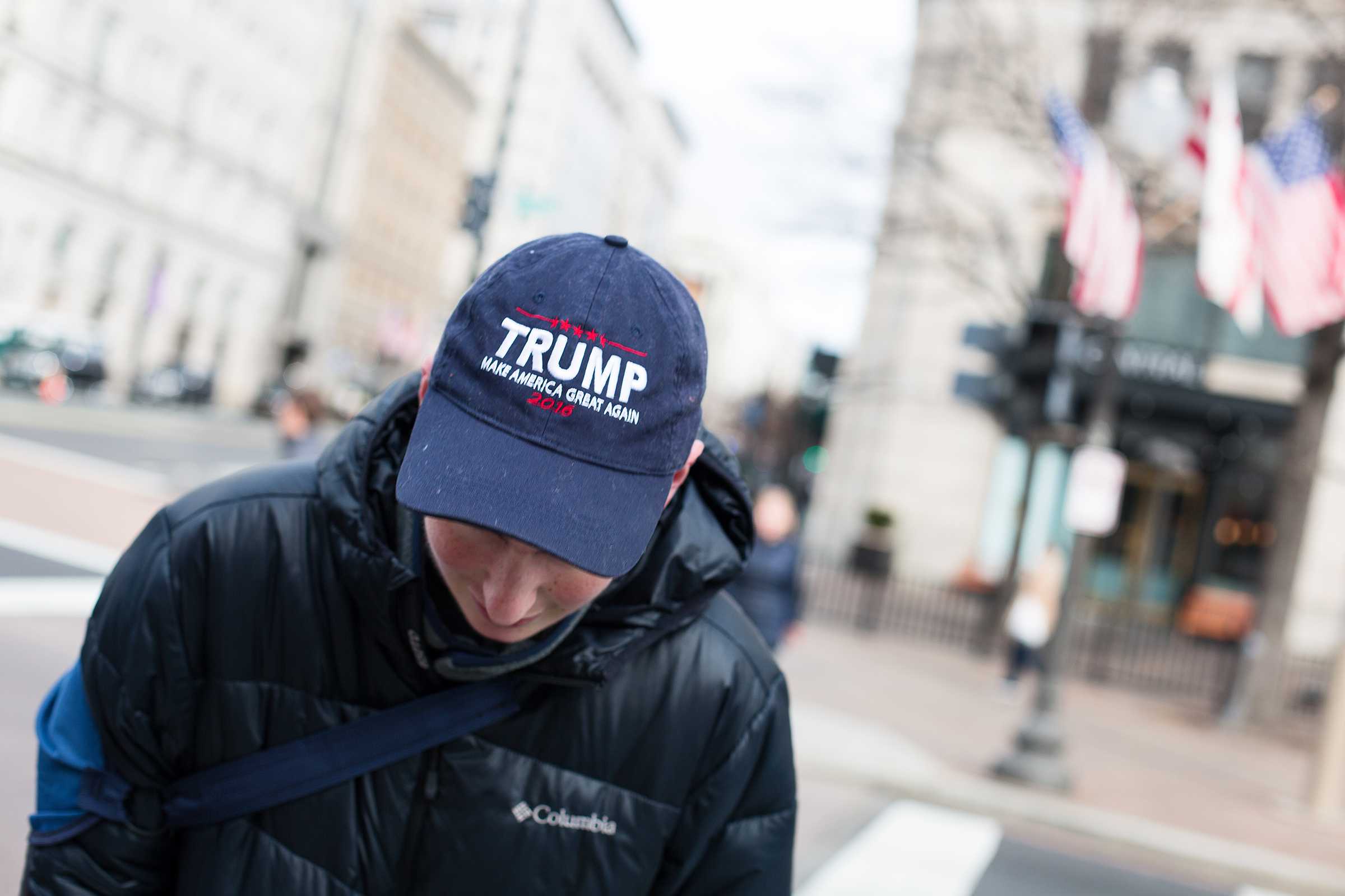 Bailey Zellers, 20, came from Portland, Oregon, to show then President-Elect Donald Trump his support on Inauguration Day. One of the many things Zellers likes about Trump: he tells it how it is.