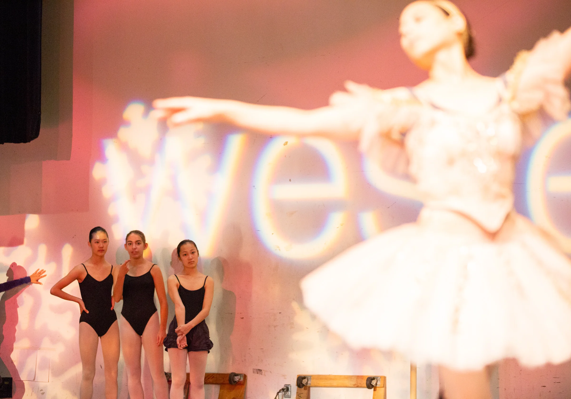 Dancers watch Alison Share, who plays the Sugar Plum Fairy, rehearse before Western Ballet's production of "The Nutcracker" at the Mountain View Center for the Performing Arts on Dec. 2. Share is a professional dancer.