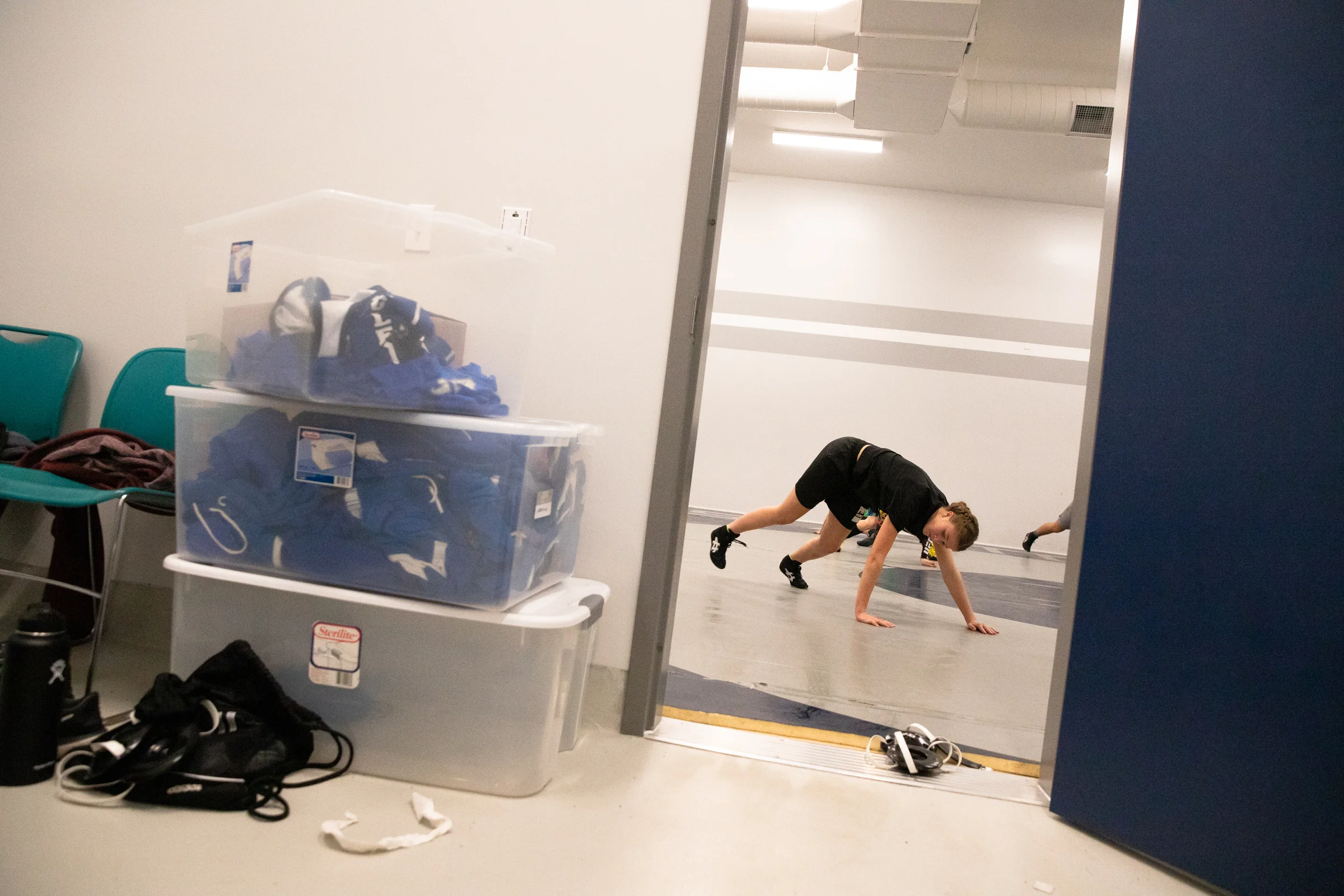 Paris Harrell warms up during a practice at Los Altos High School in Los Altos, California on Jan. 30.