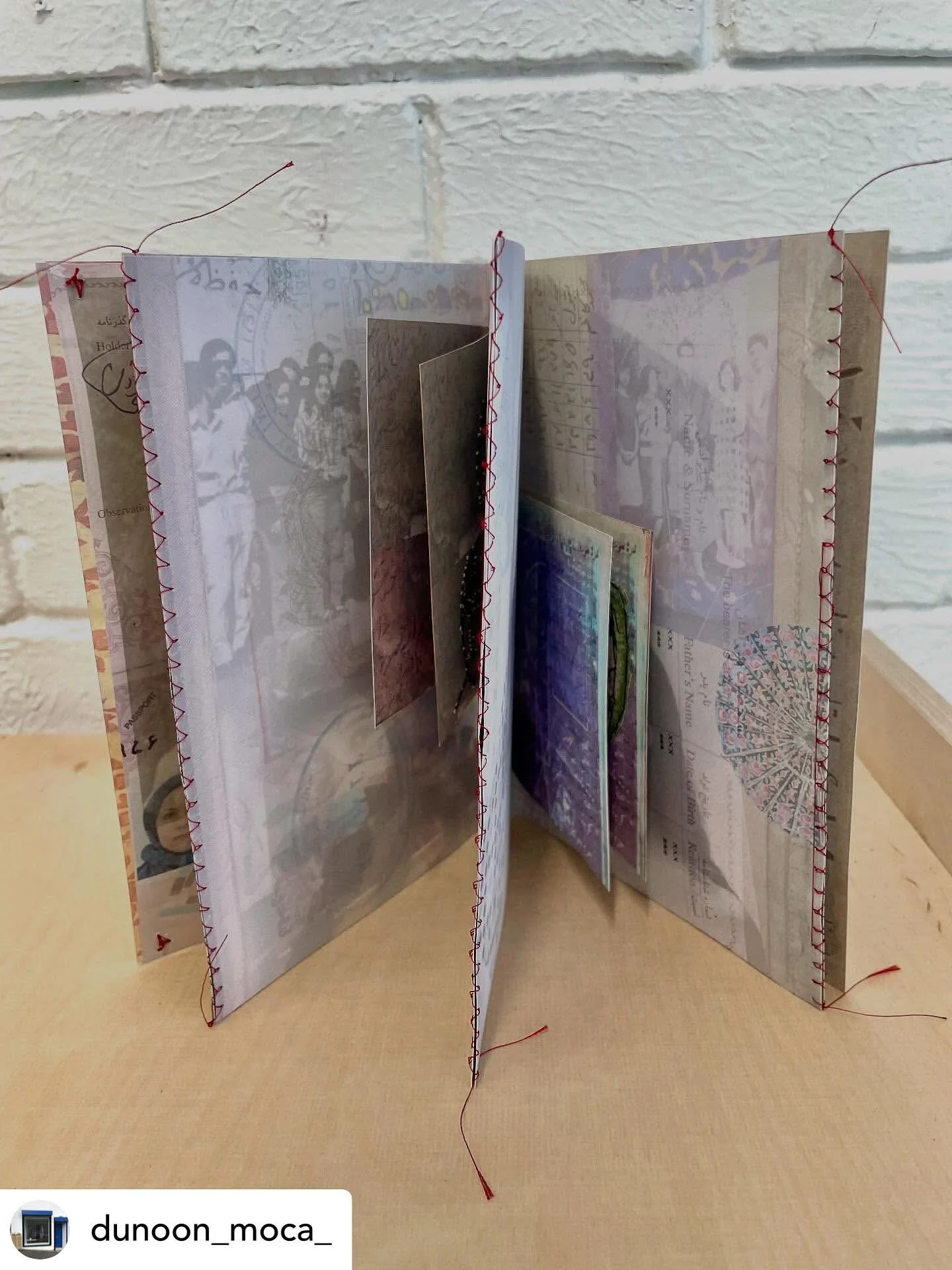 dunoon_moca_Batool Showghi's &quot;A
Visual Reflection on Displacement&quot; She explains,&quot;The book explores the emotional and physical upheaval of displacement, based on my own experience of being uprooted from the south of Iran during the Iran