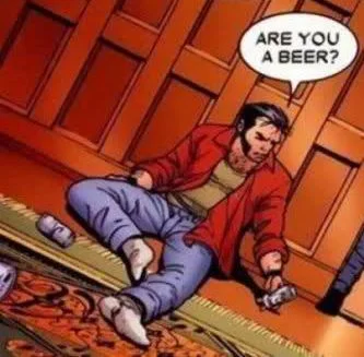 We, however, do not allow drinking in session. (image from forums.marvelheroes.com)