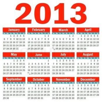2013, I hardly knew ye. (image from 2013printablecalendar.net)