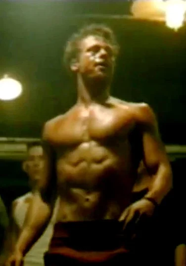 Brad Pitt, shredded like lettuce. Not to make you feel bad about yourself or anything. (photo from cinema.theiapolis.com)