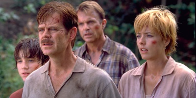 The cast of Jurassic Park III, taken as they watch a showing of Lost World. (photo from cinetropolis.net)