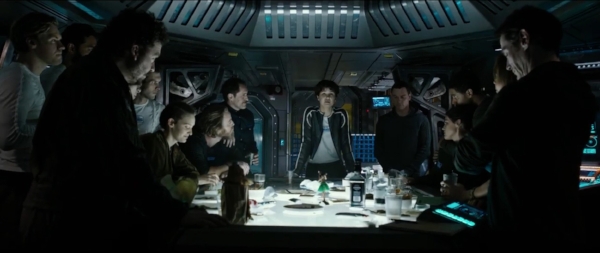 "Relax, folks. Nothing bad has ever happened to a crew gathered around a table in an Alien movie." (slashfilm.com)