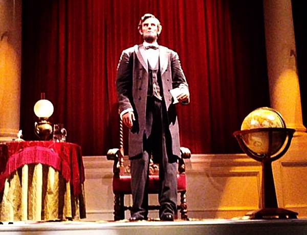 The Great Moments Abraham Lincoln in his California home. California had only been a state for 15 years when Abraham Lincoln was killed. Not a funny thing, just a true thing. (wikpedia.com, taken by Cory Doctorow)
