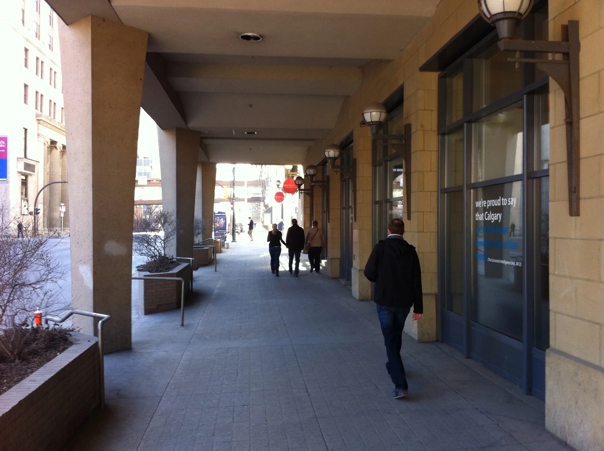 Minimalist streetscape design of late 20th century. 