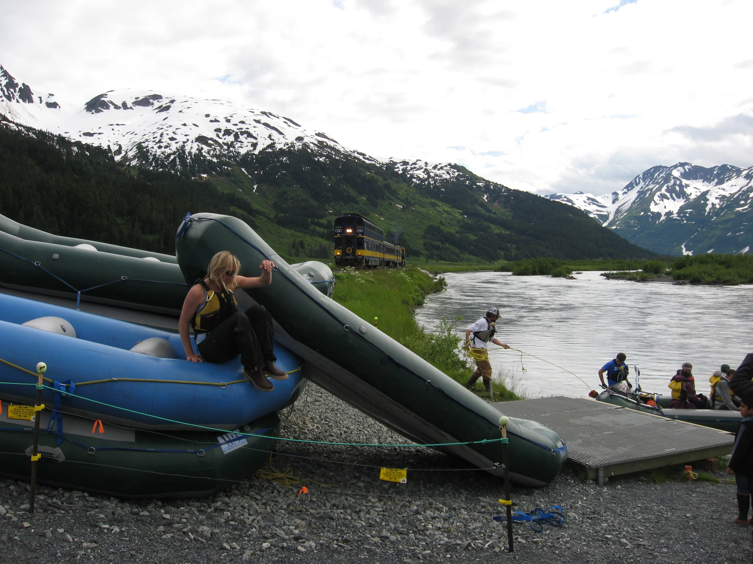 Exploring by train is a wonderful way to get off the beaten path in Alaska. The train stops and picks up rafters and hikers along the way. Too much fun!