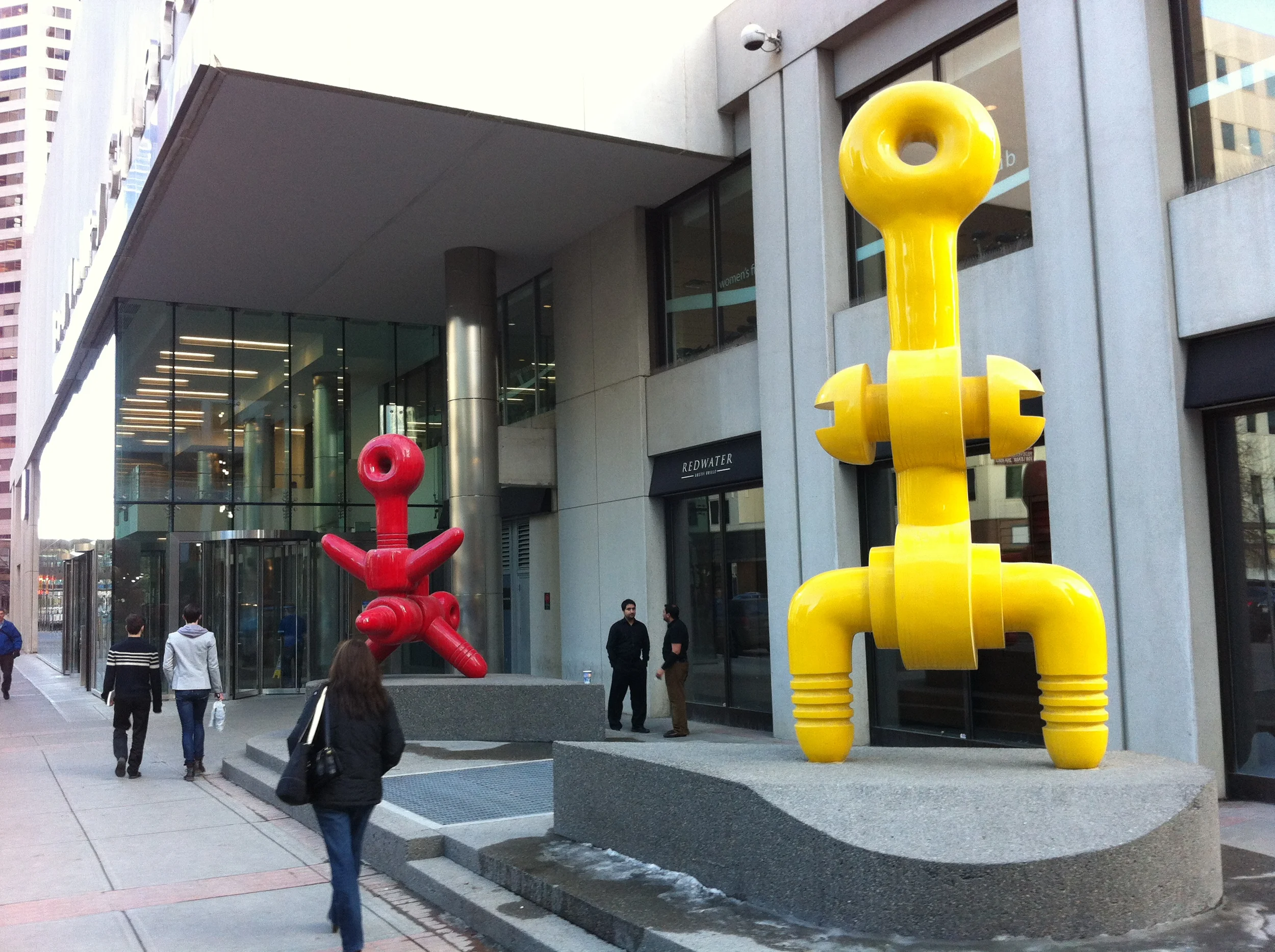 An example of the public art that can be found on almost every block of the downtown core and in many cases two or three. The lobbies of the office buildings are full of art, making the downtown a public art gallery without walls.
