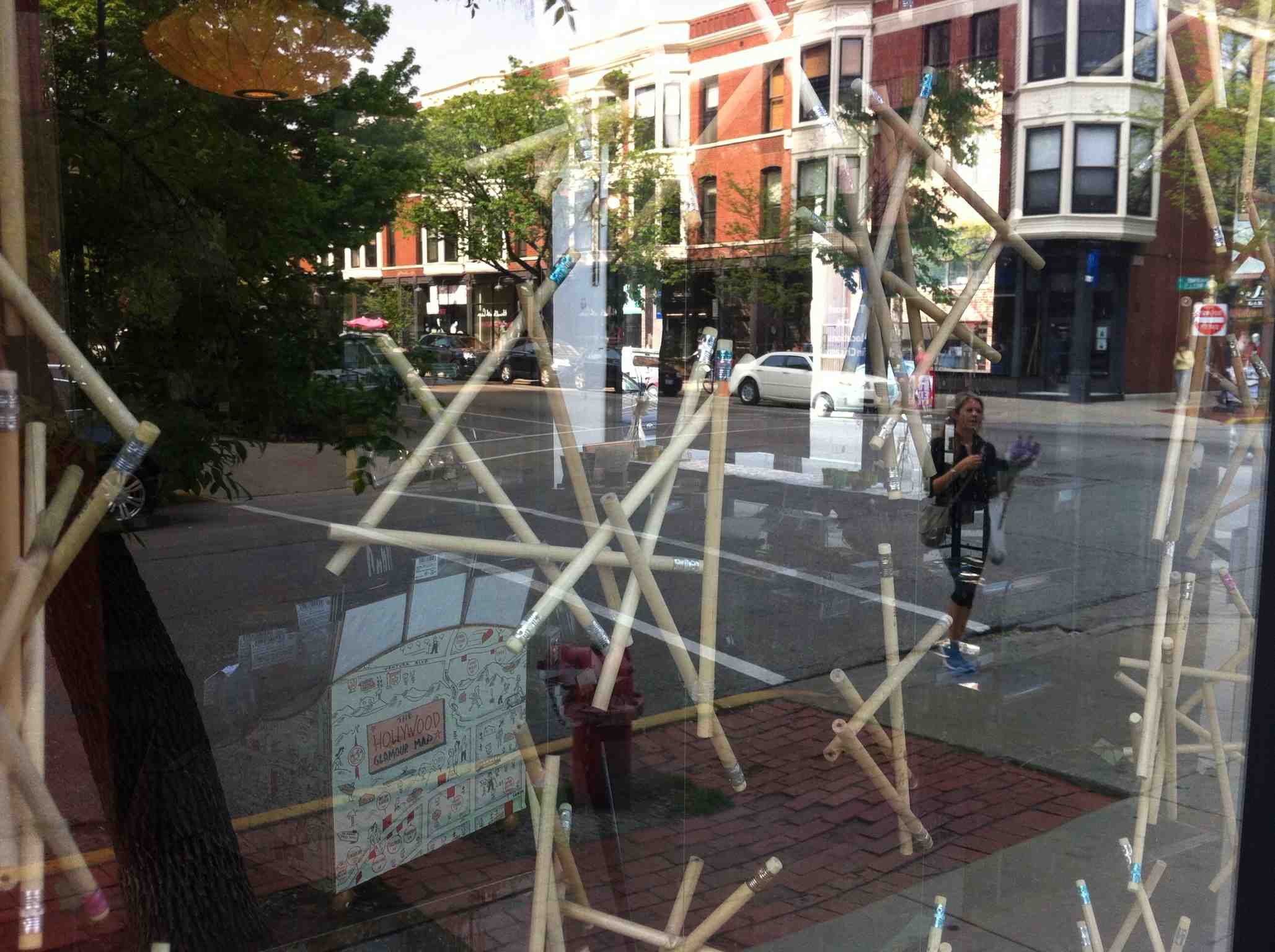This is a stationary store window in Old Town. I loved the fun use of the pencils. It was only later that I realize that reflection of the one-legged women really dominates the photograph and gives it an another level of fun/surprise which is what window licking is all about. Great streets are full of surprises. 