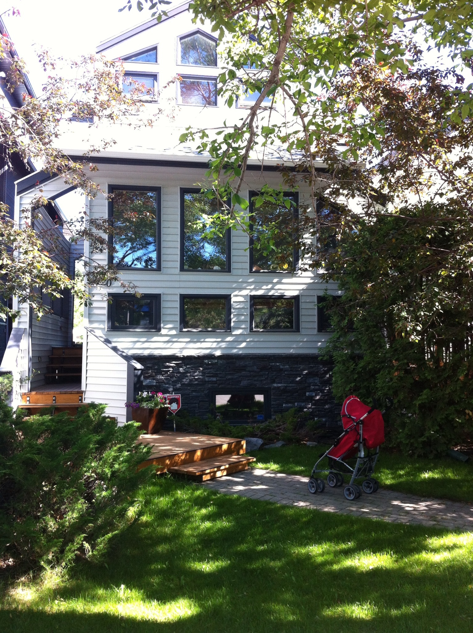 Strollers, bikes and trikes are a common site on the front lawns and verandas. There is also often chalk art on the sidewalk. Playgrounds in these communities have all had mega makeovers to become family gathering places. 