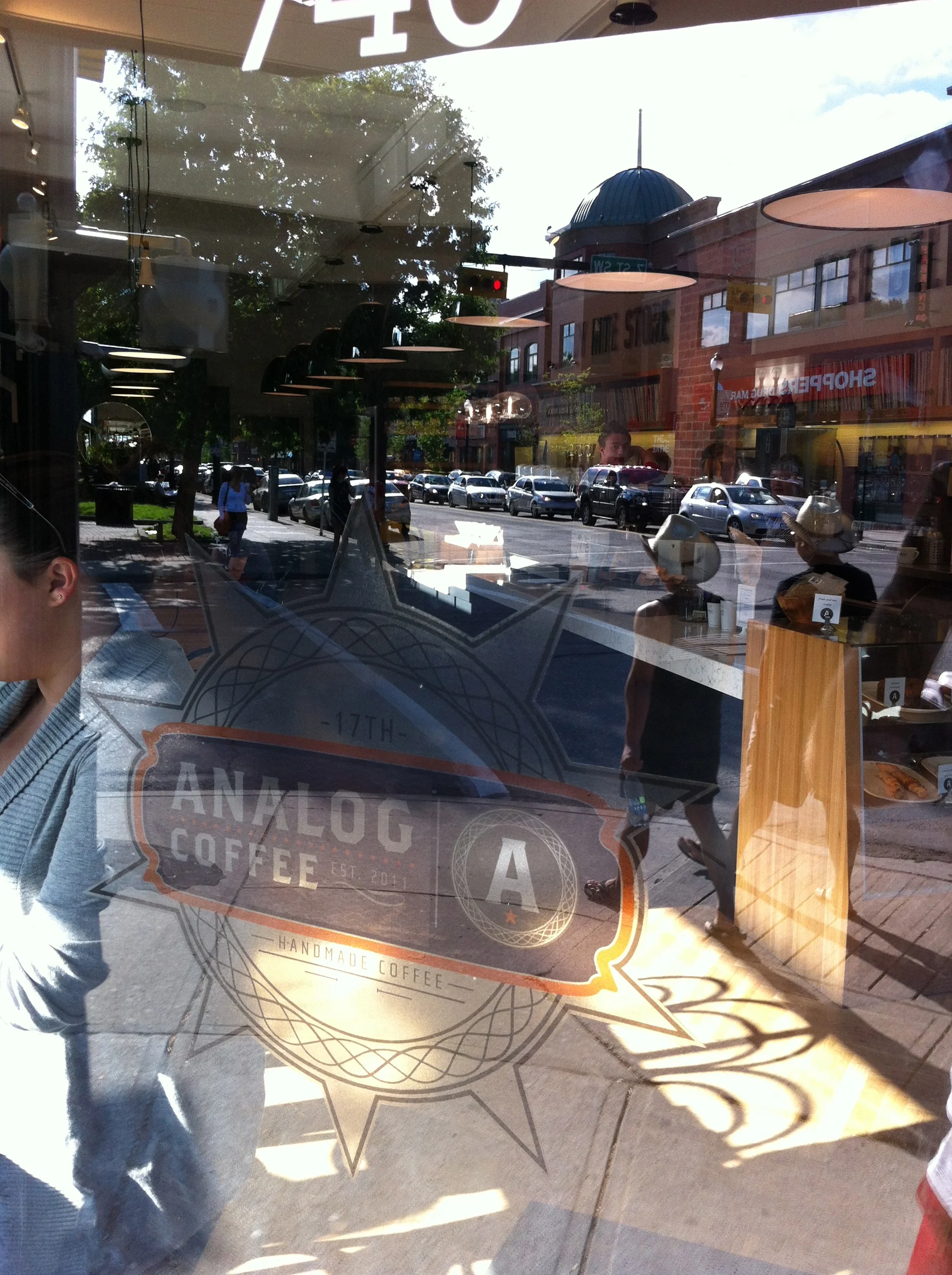 Analog Coffee has great windows both from the inside and the outside. 