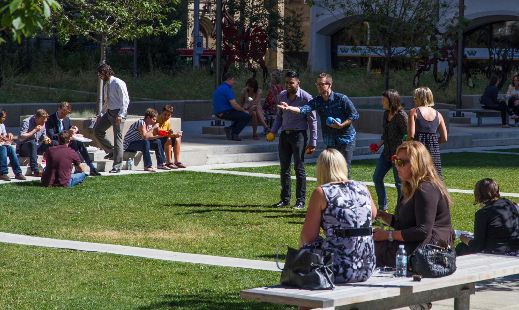 GABEsters playing Bocci Ball at lunch at the Courthouse Park. How cool is that? Photo Credit: Jeff Trost 