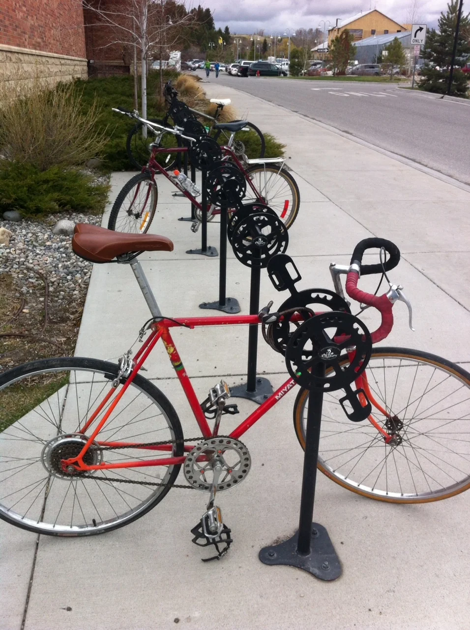 Love this custom bike rack in front of Bozeman's downtown library. 