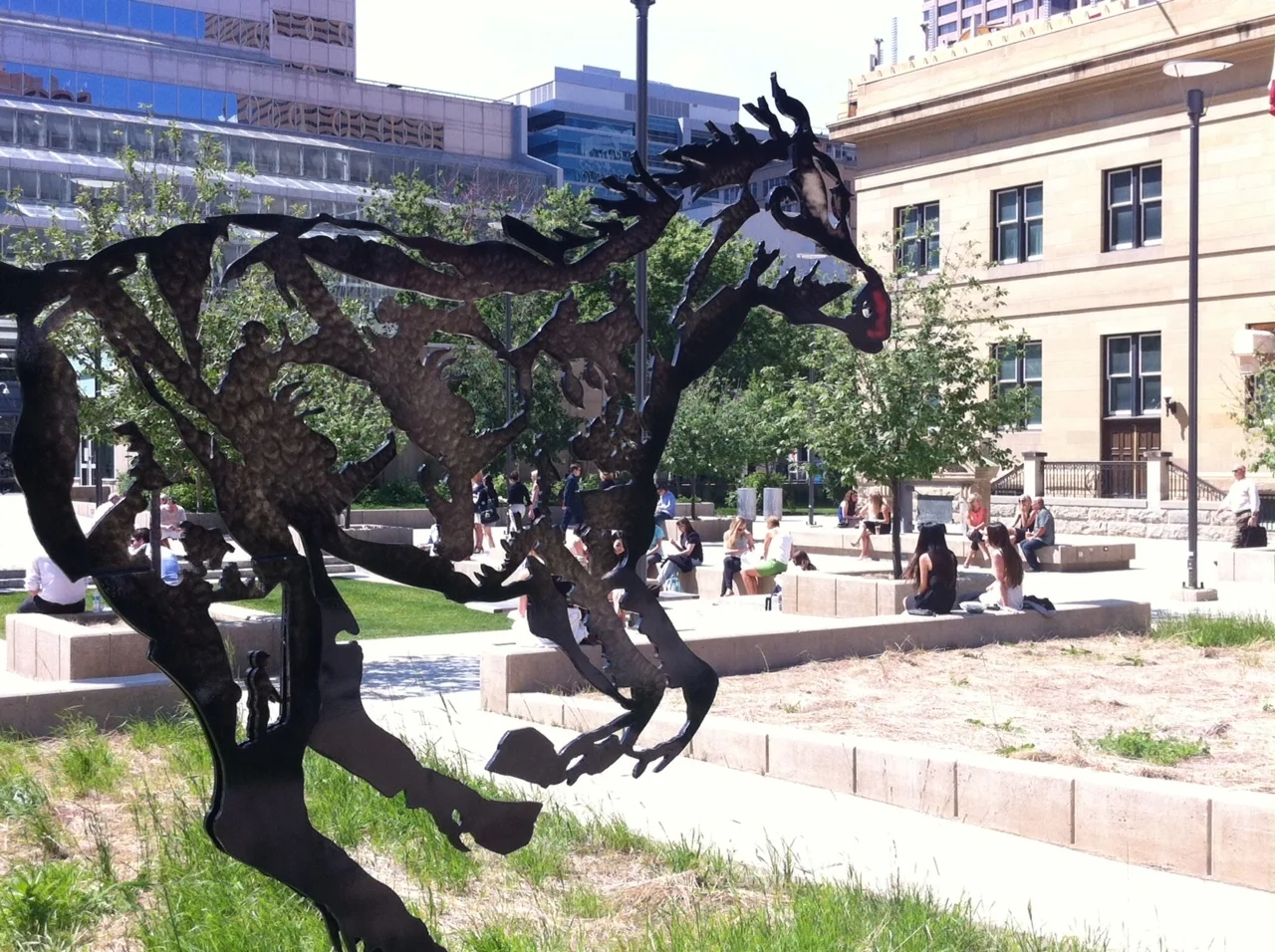 Harley Hotchkiss Gardens is downtown's newest public space created as part of the new Calgary Courthouse complex. It is about as "centre ice, mid-field or center court" as you can get. 