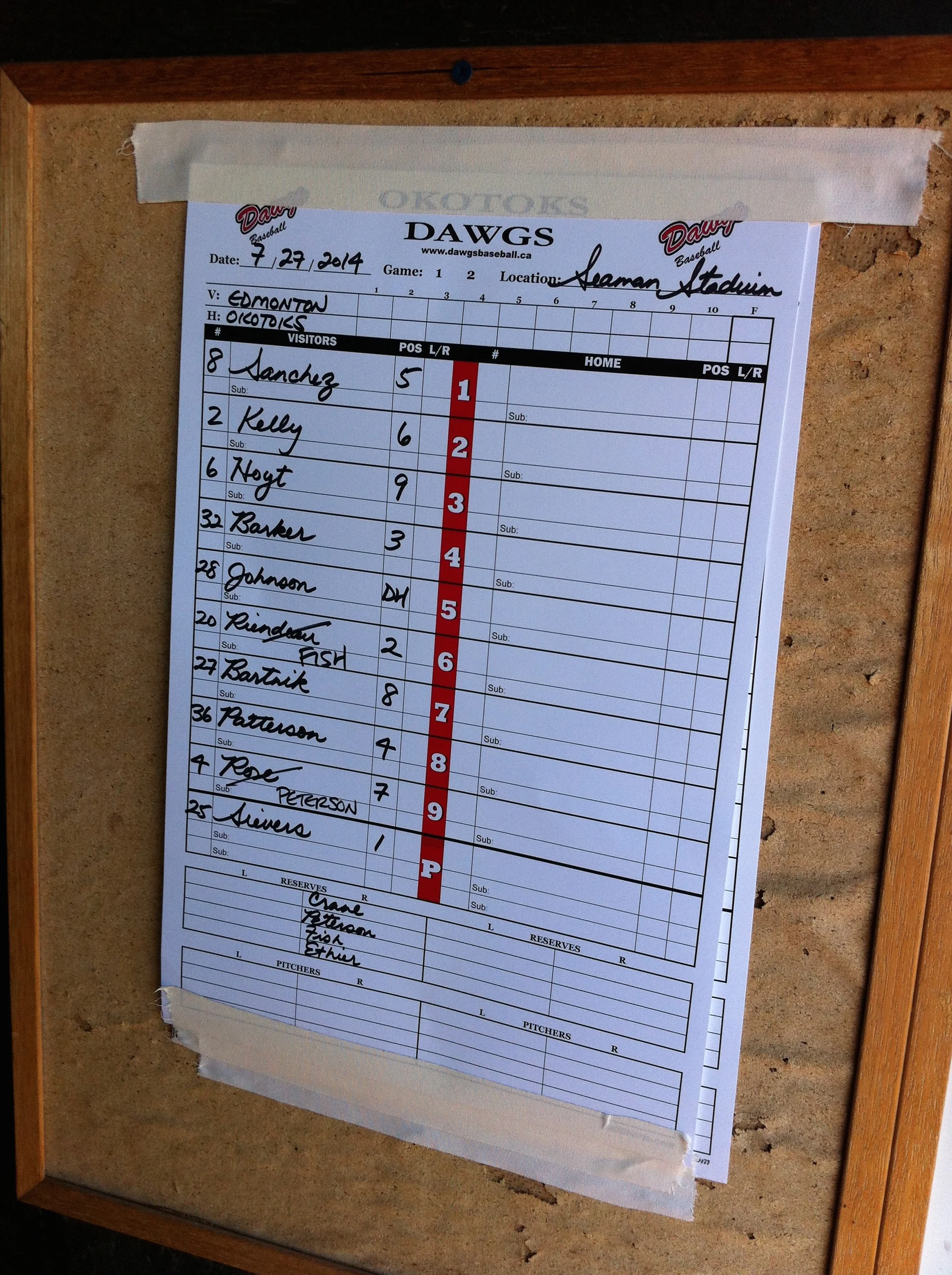 Today's line-up.