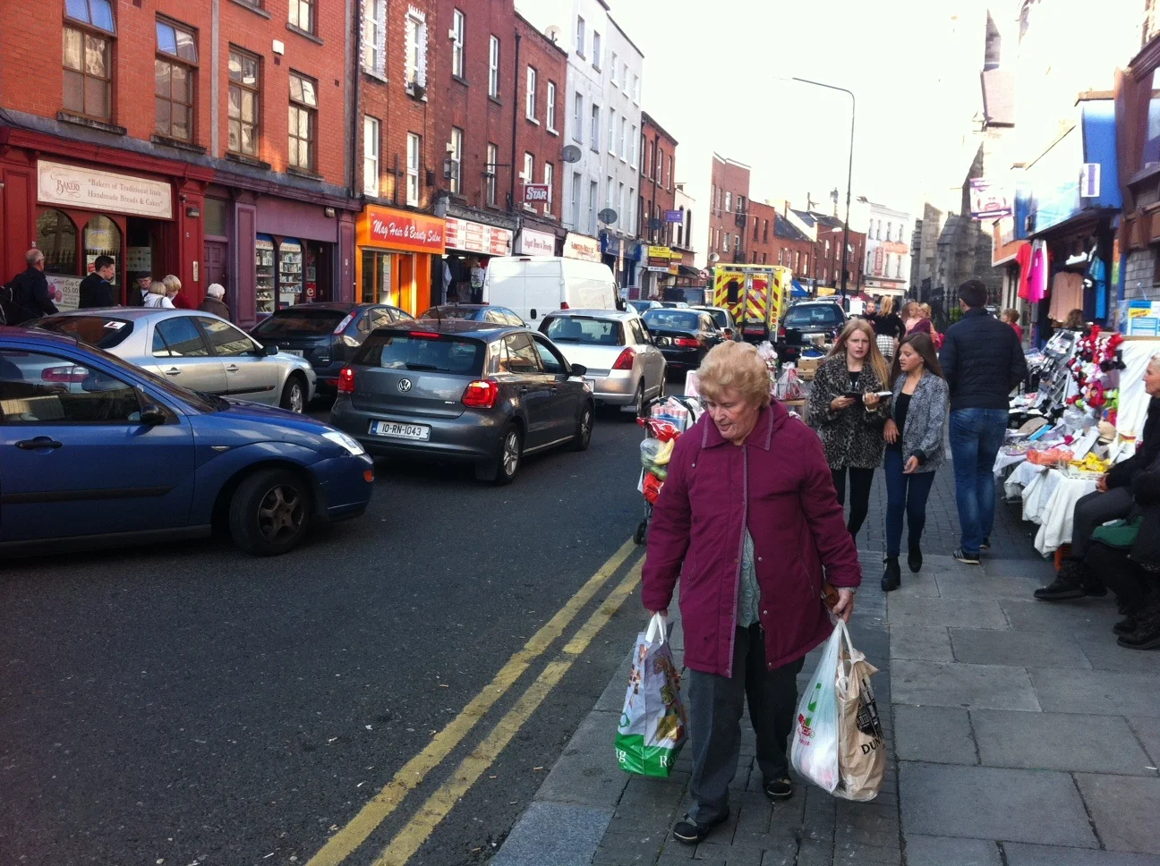 Just a block away, locals of all ages were shopping up a storm on Meath Street.