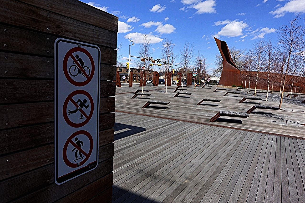 View of Poppy Plaza at 2:30 pm on Sunday, April 19, 2015. 