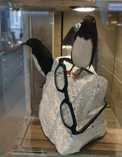 Brass Monocle in The Core shopping centre is known for its imaginative windows, yet there is no attempt to make them festive for the Holiday Season. 
