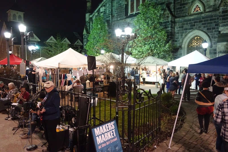 James Street North's Art Crawl Maker's Market is located in front yard of Christ's Church Cathedral. &nbsp;I was surprised that there was a service going on during the Art Crawl.&nbsp;&nbsp;