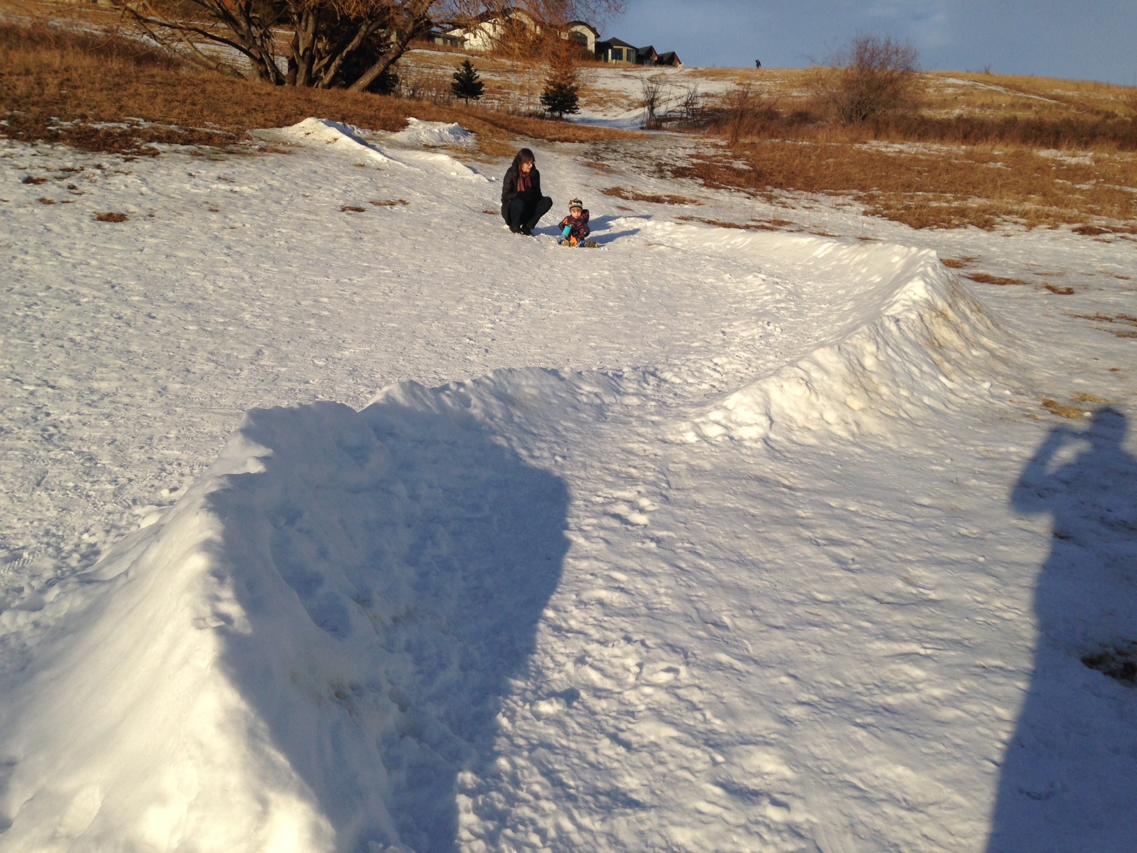 Some enterprising locals created this luge-like toboggan run in a nearby dog park. How can we encourage more DIY winter play infrastructure? 