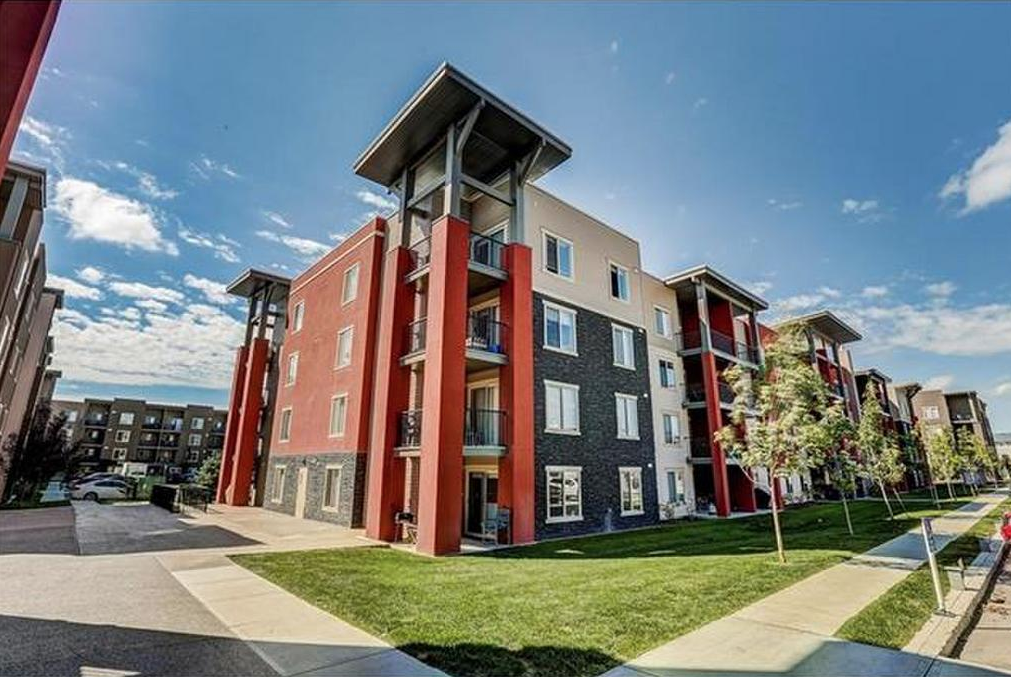 Modern new condo complexes a few blocks from downtown Airdrie. 