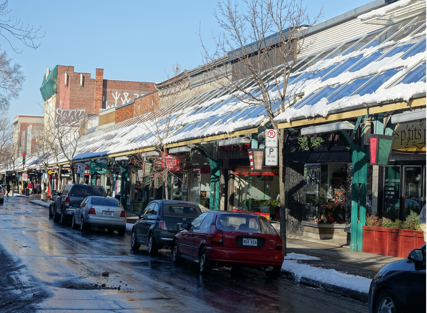 Rue St-Hubert is a five-block long street with over 400 mom and pop businesses - from thrift stores to wedding shops. A canopy over the sidewalk, protect pedestrians from the elements and creates a unique sense of place.
