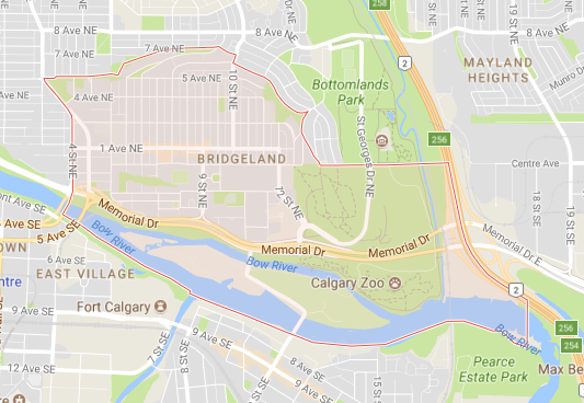 Note: Both St. Patrick's and St. George's Islands are within the boundaries of Bridgeland Riverside, not East Village and Inglewood as most people might think. 