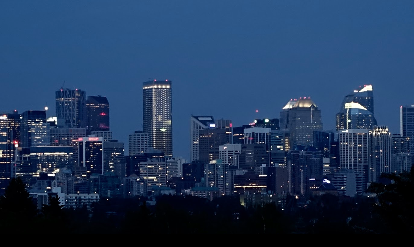 Calgary's magical blue at twilight.