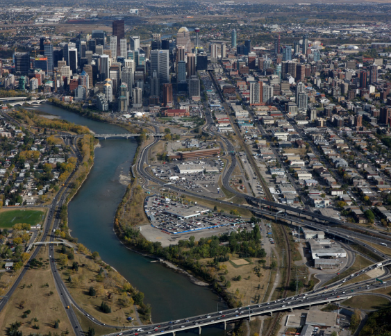 West Village aka Amazon Village is the land between the Bow River and CPR railway tracks from Crowchild Trail to Mewata Armouries. Most of the land is owned by the city, which would allow them to negotiate a deal. While it would be ideal if Amazon HQ2 could just take up the 10 million square feet of existing office space in downtown Calgary many of those buildings would be difficult to retro-fit for Amazon's needs. 