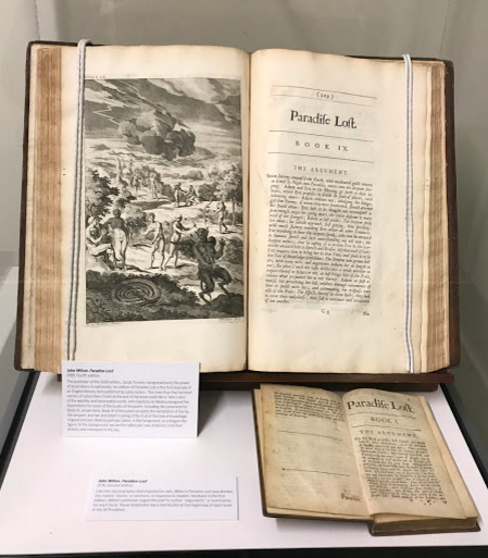 There are actually two edition of Milton's Paradise Lost in the collection a fourth edition (top, 1688) and second edition (bottom, 1674). 