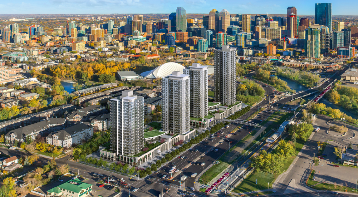 Anthem Properties has plans to build four condo towers next to Stampede Park and the Erlton LRT station in the future. Stampede Park would be their playground. 