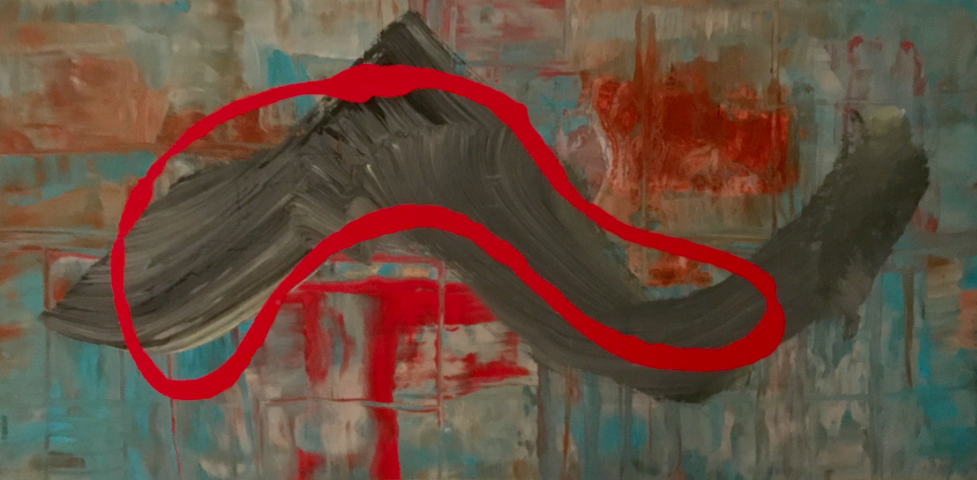 Untitled, Jensen, 24" x 11" oil painting. Picked up this artwork to add to our collection at the Antique Galleries of Palm Springs for $50 CDN. 