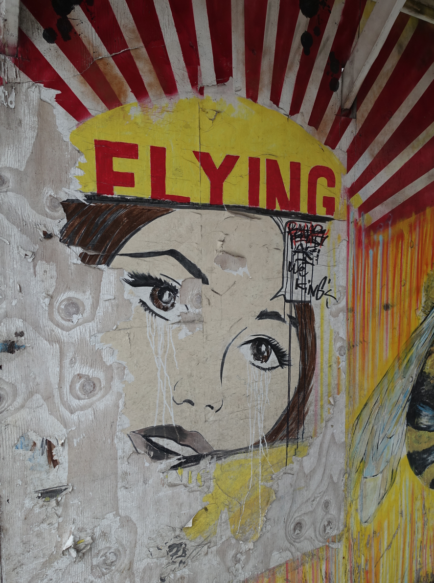 Found this on the hoarding (plywood walls) at construction site, it too could be in a contemporary art gallery exhibition. 
