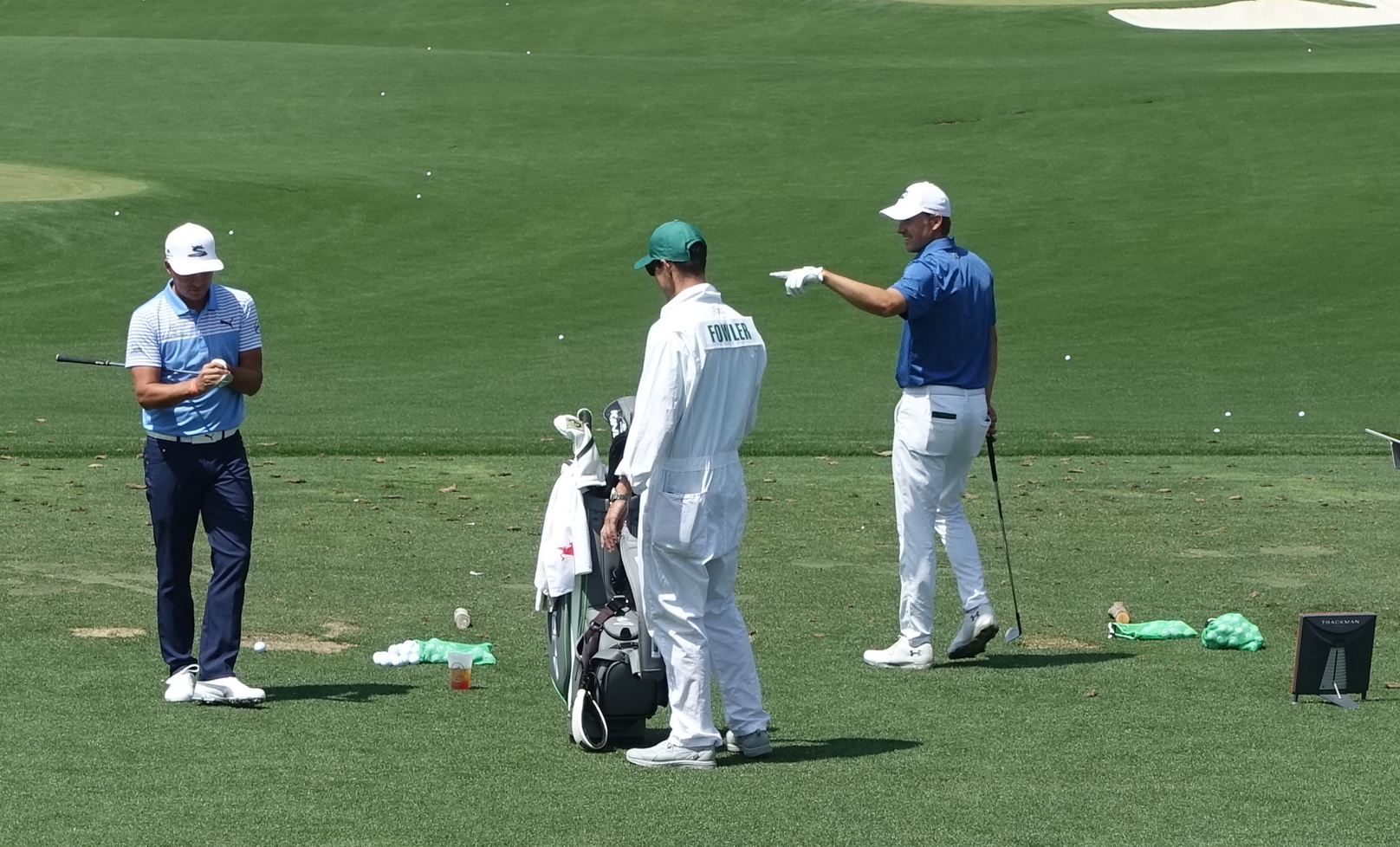 Jordan having fun with Rickie on the range...