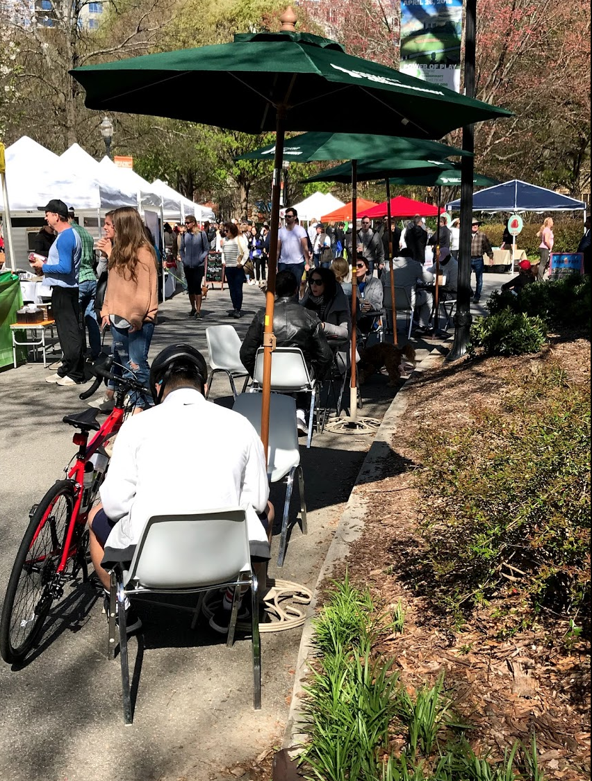 Piedmont Park is home to a popular Green Market on Saturdays. It has great live music. 