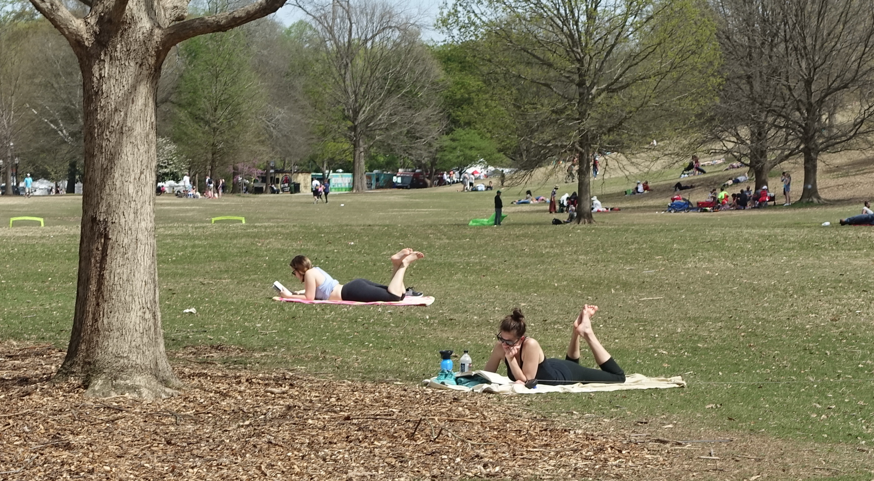 Piedmont Park is also a popular place for people to read, picnic and play.
