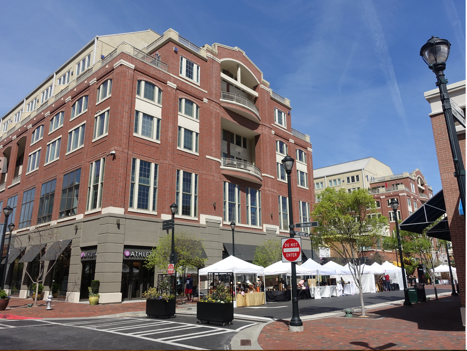 Setting up for Sunday artisan market at Atlantic Station. 