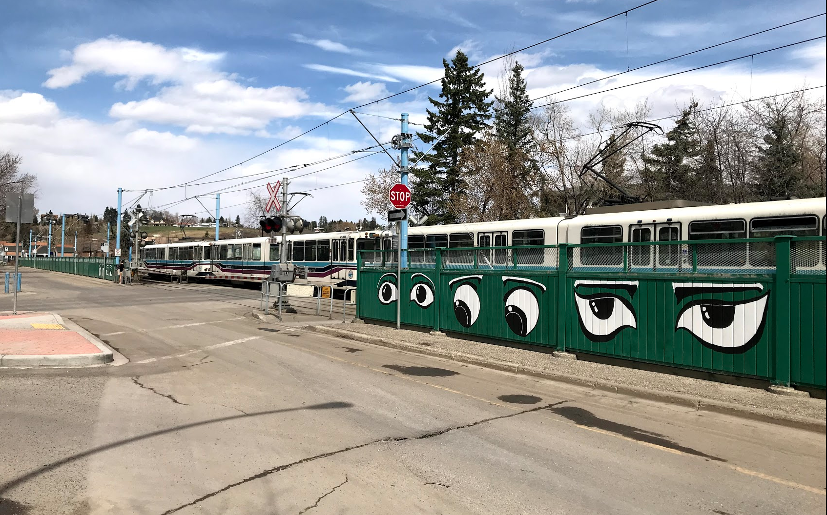 Calgary also has a budding street art culture. This piece "Eyes on the Street" was done by a teenager who lives in the Hillhurst/Sunnyside community. 