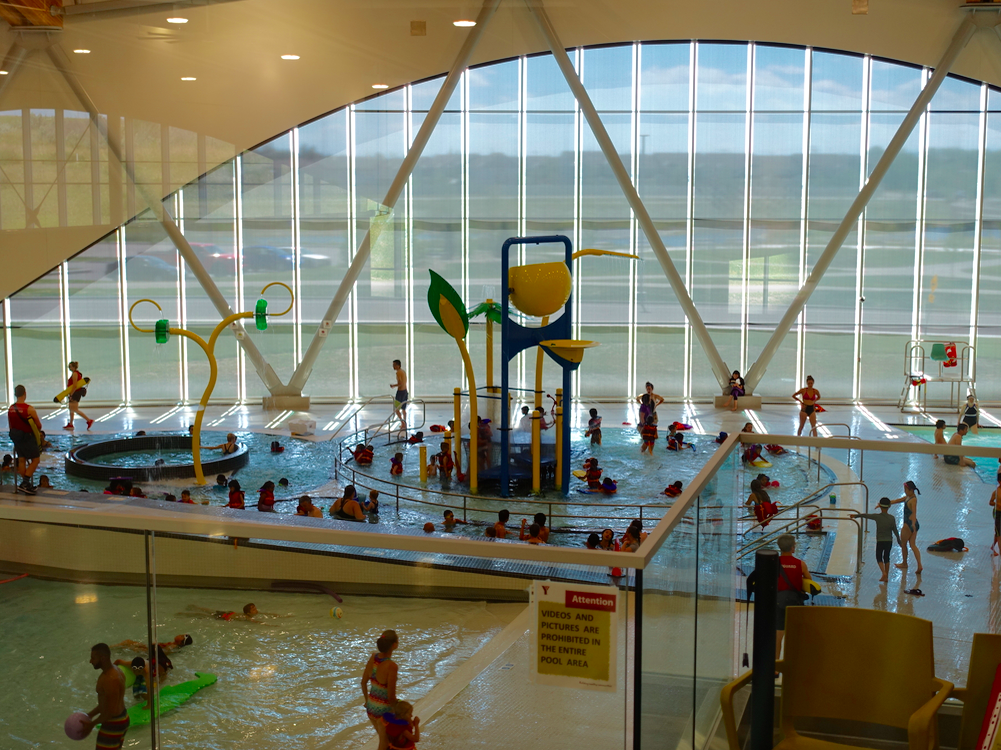 The pool gets so busy some days they have to turn people away. 